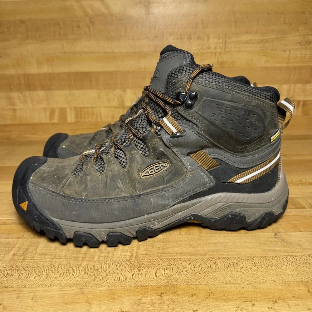 Keen Targhee III Mid Waterproof Hiking Boots Mens 10.5 Wide Brown Grey 1018596